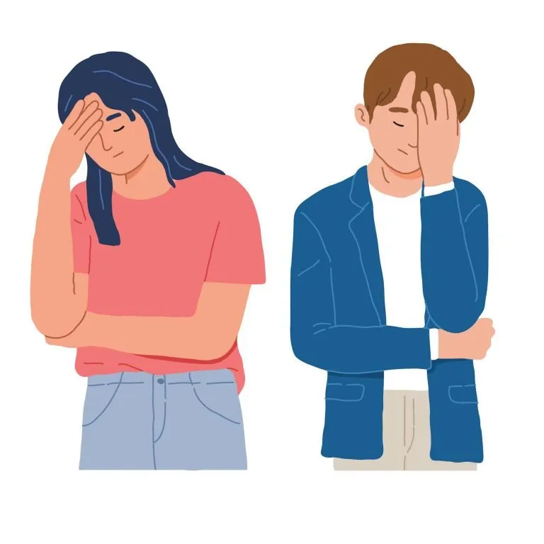panic attacks vs anxiety attacks image shows two people with palm to head