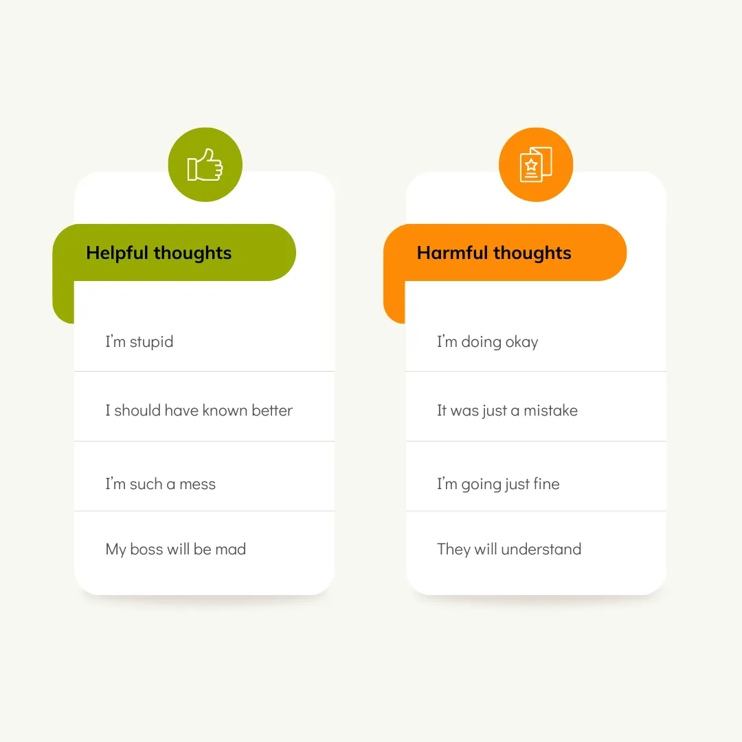 Helpful thought, anxious thoughts helpful thoughts, anxious thoughts