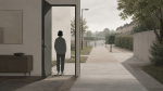 agorpahobia person standing at open door of house